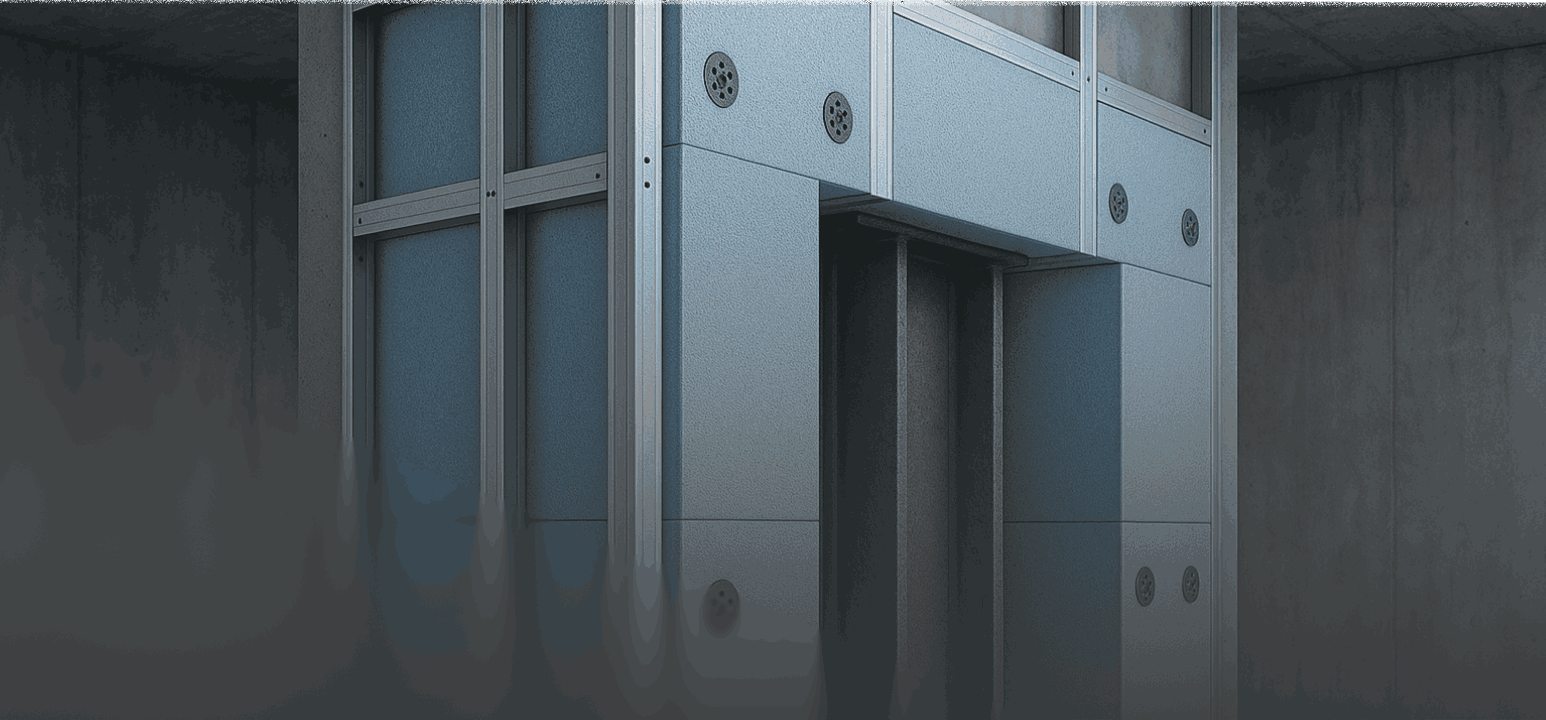 Каркасная огнезащитная облицовка несущих конструкций