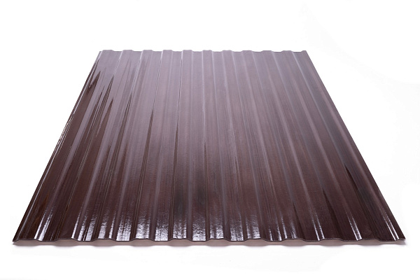 COMPOGLASS CRYSTAL trapezoidal S-8, transparent, brown, glossy, 0,8 mm, 1200x2000 mm