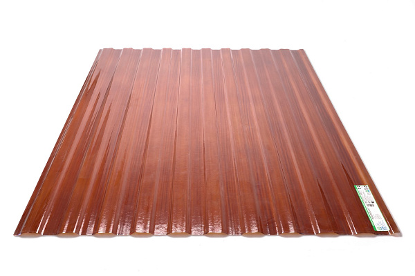 COMPOGLASS CRYSTAL trapezoidal S-8, transparent, bronze, glossy, 0,8 mm, 1200x2000 mm