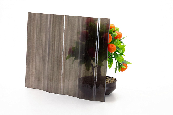 COMPOGLASS CRYSTAL trapezoidal S-8, transparent, brown, glossy, 0,8 mm, 1200x3000 mm