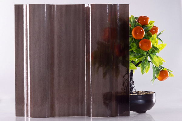 COMPOGLASS CRYSTAL trapezoidal S-20, transparent, brown, glossy, 0,8 mm, 1150x2000 mm