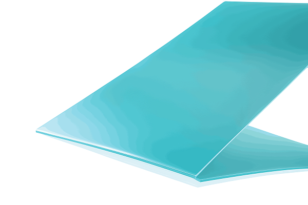 COMPOGLASS КРИСТАЛЛ плоский, прозрачный голубой, глянцевый, 2 мм, 1400х6000 мм