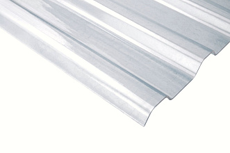 COMPOGLASS CRYSTAL trapezoidal S-20, transparent, blue, glossy, 0,8 mm, 1150x2000 mm