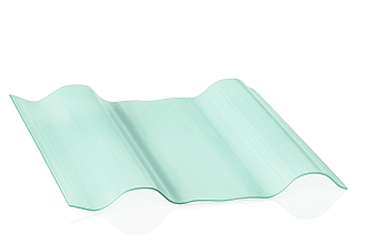 COMPOGLASS КРИСТАЛЛ трапеция С-25, прозрачный зеленый RAL 6001, глянцевый, 0,8 мм, 1150х2000 мм