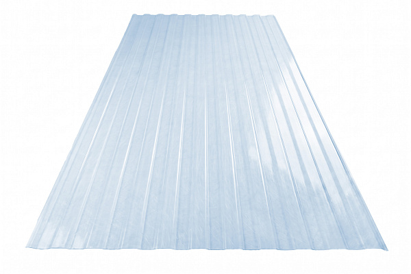 COMPOGLASS CRYSTAL trapezoidal S-8, transparent, blue, glossy, 0,8 mm, 1200x2000 mm