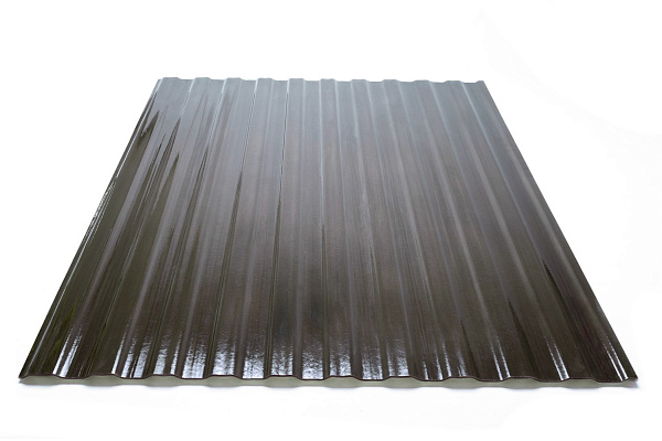 COMPOGLASS CRYSTAL trapezoidal S-8, transparent, grey, glossy, 0,8 mm, 1200x3000 mm