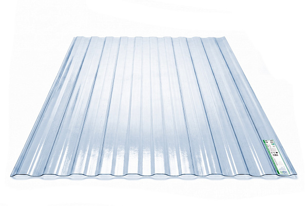 COMPOGLASS CRYSTAL trapezoidal S-8, transparent, blue, glossy, 0,8 mm, 1200x2000 mm