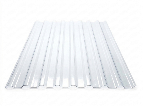 COMPOGLASS CRYSTAL trapezoidal S-20, transparent, blue, glossy, 0,8 mm, 1150x2000 mm
