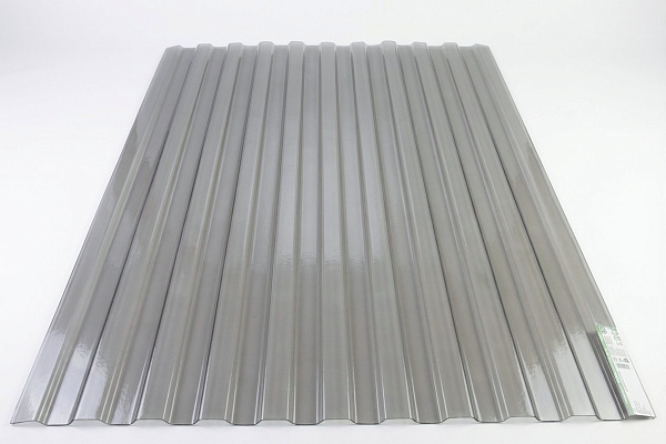 COMPOGLASS CRYSTAL trapezoidal S-8, transparent, grey, glossy, 0,8 mm, 1200x3000 mm