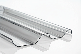 COMPOGLASS КРИСТАЛЛ трапеция С-20, прозрачный, cерый RAL 7024, глянцевый, 0,8 мм, 1150х2000 мм