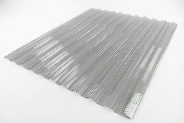 COMPOGLASS CRYSTAL trapezoidal S-8, transparent, grey, glossy, 0,8 mm, 1200x2000 mm
