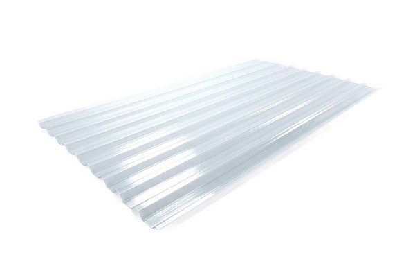 COMPOGLASS CRYSTAL trapezoidal S-20, transparent, blue, glossy, 0,8 mm, 1150x2000 mm