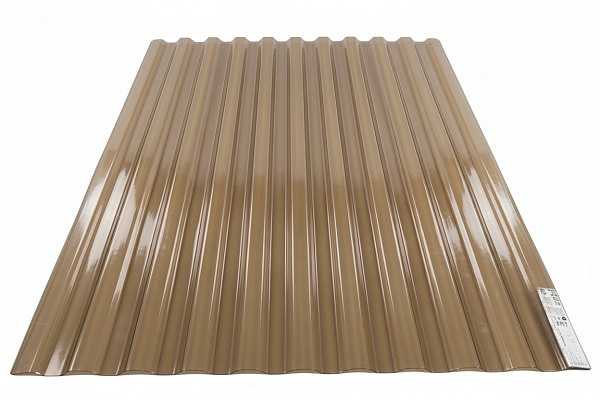 COMPOGLASS CRYSTAL trapezoidal S-8, transparent, bronze, glossy, 0,8 mm, 1200x3000 mm