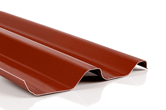 COMPOGLASS КРИСТАЛЛ трапеция С-20, коричневый RAL 3009, глянцевый, 0,8 мм, 1150х2000 мм