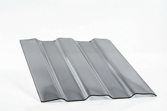 COMPOGLASS КРИСТАЛЛ трапеция С-8, прозрачный, cерый RAL 7024, глянцевый, 0,8 мм, 1150х2000 мм