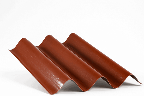 COMPOGLASS КРИСТАЛЛ волна СВ-38, коричневый RAL 3009, глянцевый, 0,8 мм, 760х1950 мм