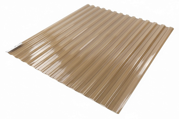 COMPOGLASS CRYSTAL trapezoidal S-8, transparent, bronze, glossy, 0,8 mm, 1200x2000 mm