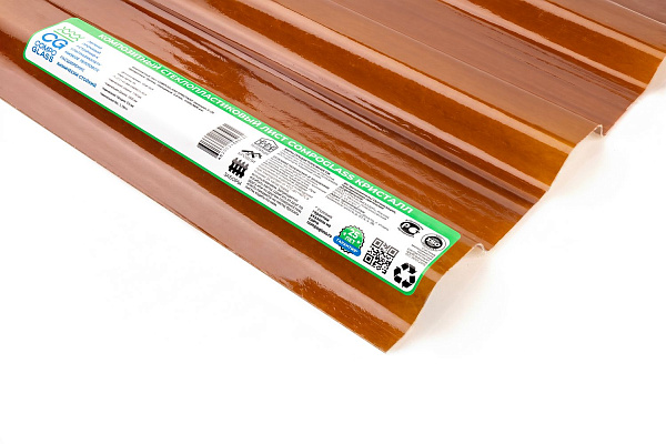 COMPOGLASS CRYSTAL trapezoidal S-20, transparent, bronze, glossy, 0,8 mm, 1150x3000 mm